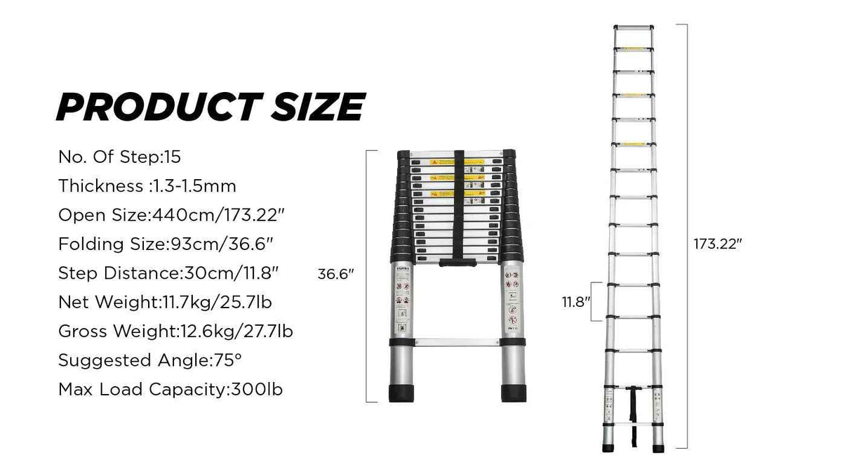 Aluminum Telescoping Ladder for Outdoor Work – Versatile and Lightweight