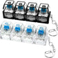Mechanical Keyboard Clicker Toy 4 Keys – Luminous Transparent Stress Relief Keychain Button Fidget Gadget