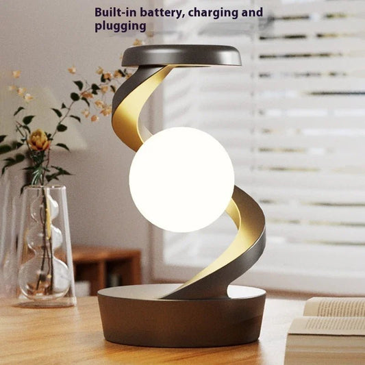 Rotating Moon Desk Lamp with Wireless Phone Charging – Sensor Control Night Light