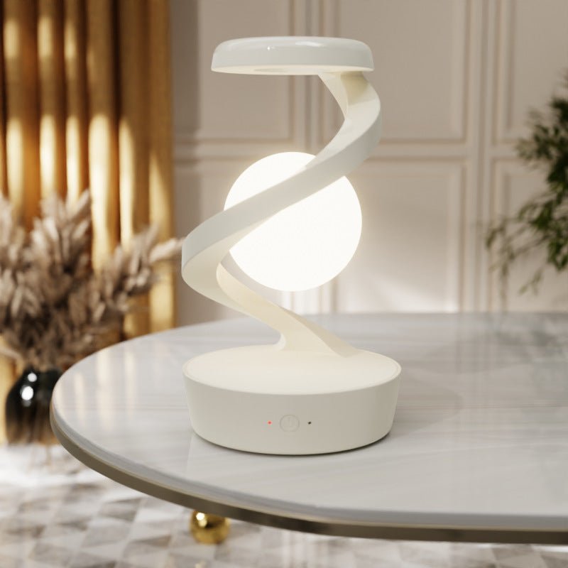 Rotating Moon Desk Lamp with Wireless Phone Charging – Sensor Control Night Light