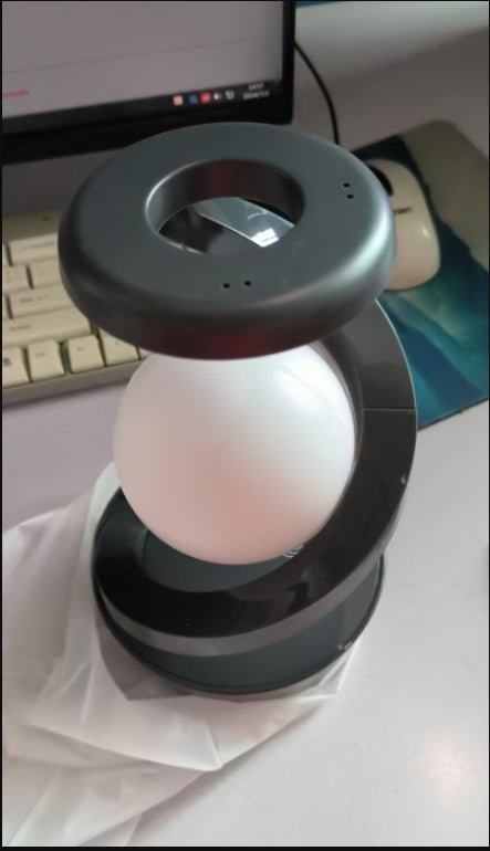 Rotating Moon Desk Lamp with Wireless Phone Charging – Sensor Control Night Light