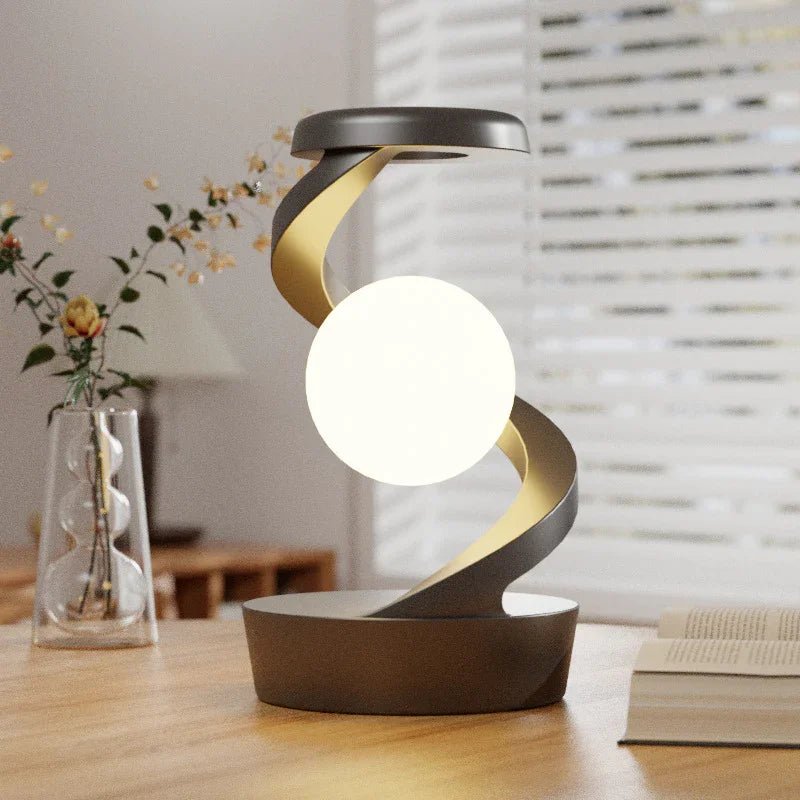 Rotating Moon Desk Lamp with Wireless Phone Charging – Sensor Control Night Light